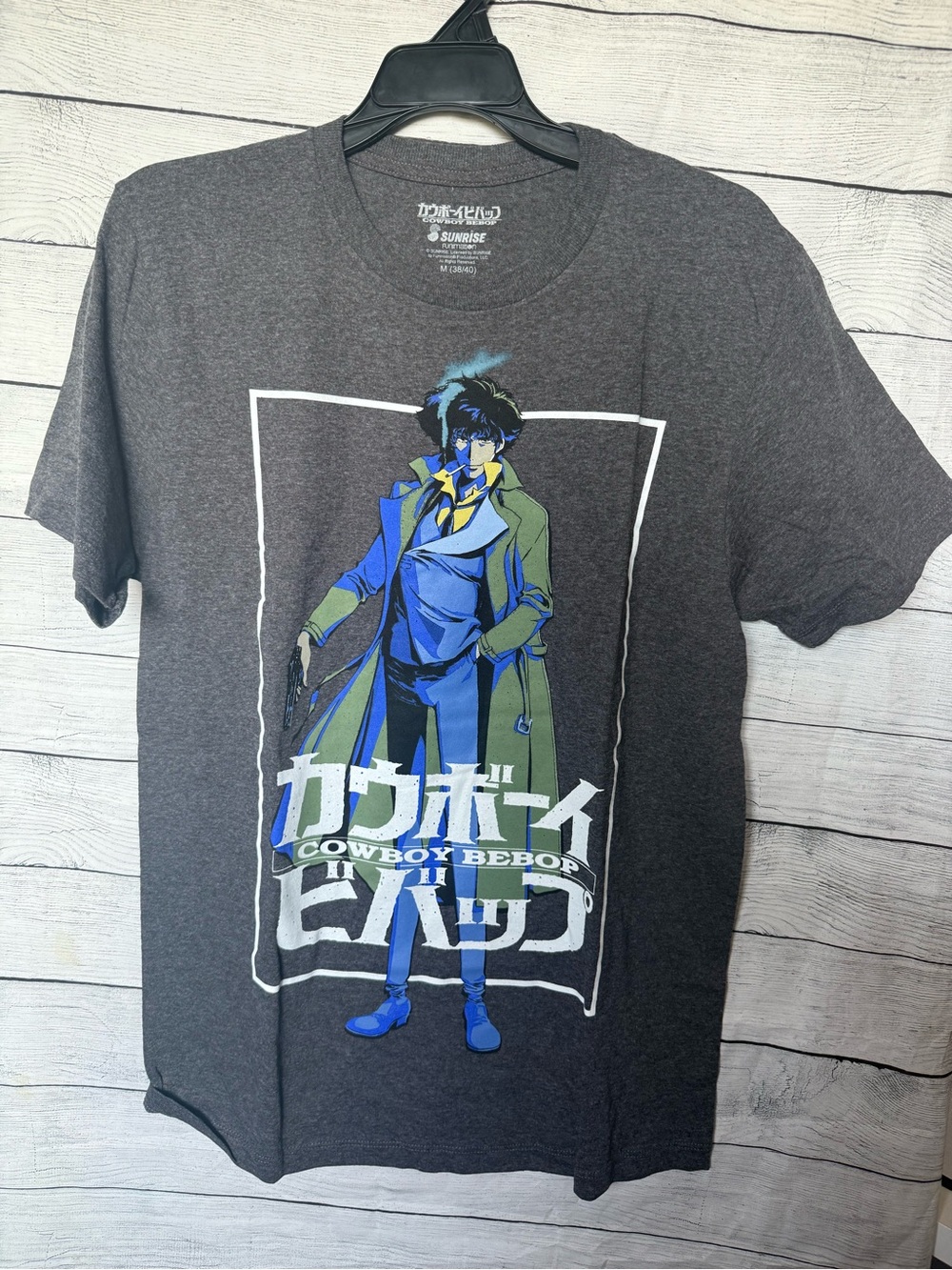 Cowboy Bebop Spike Spiegel Graphic T-Shirt Grey Men’s Medium M